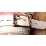 Whte And Pink Bondage Cuffs Restraints