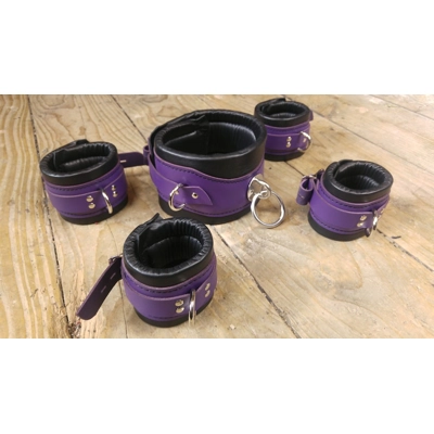 Purple and Black Bondage Retraint Cuffs