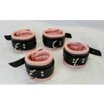 Pink And Black Wrist and Ankle Restraint Cuffs