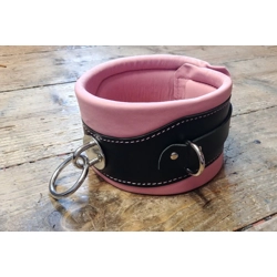Heavy Duty Padded Posture Collar Black and Baby Pink