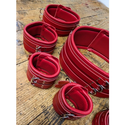 Chunky Wide bdsm Restraints, Real Leather