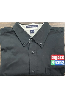 Men’s Long Sleeve Dress Shirt- Black L