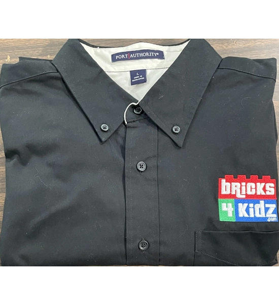 Men’s Long Sleeve Dress Shirt- Black L