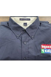 Men’s Long Sleeve Dress Shirt- Navy L