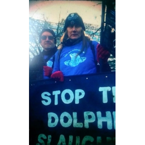 Hand printed Dolphin tee