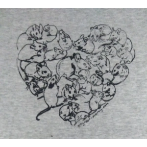 I Heart Mice, hand-printed grey marl t shirt