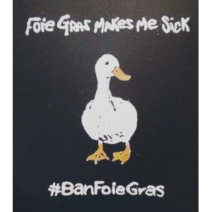 FOIE GRAS MAKES ME SICK hand-printed duck t shirt