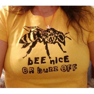 BEE NICE/BUZZ OFF t shirt