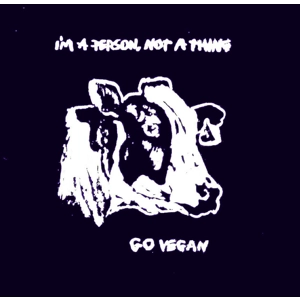 I'm a Person, Not a Thing, hand-printed cotton COW tote bag .