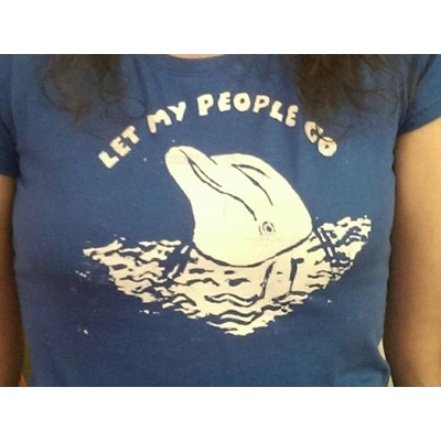 Hand printed Dolphin tee
