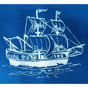 Invictus, handprinted cotton tote bag. Inspiring message.