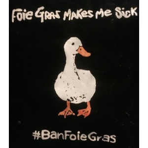 FOIE GRAS MAKES ME SICK hand-printed duck t shirt