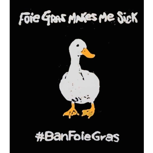 FOIE GRAS MAKES ME SICK hand-printed duck t shirt