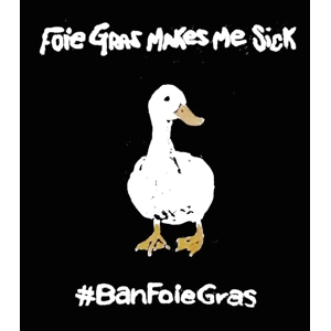 FOIE GRAS MAKES ME SICK hand-printed duck t shirt