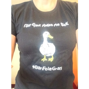 FOIE GRAS MAKES ME SICK hand-printed duck t shirt