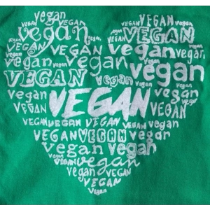 MY VEGAN HEART hand-printed t shirt, 10% profit donated to UK wildlife rescue.