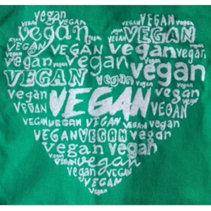 MY VEGAN HEART hand-printed t shirt, 10% profit donated to UK wildlife rescue.
