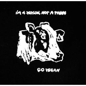 I'm a Person, Not a Thing, hand-printed cotton COW tote bag .