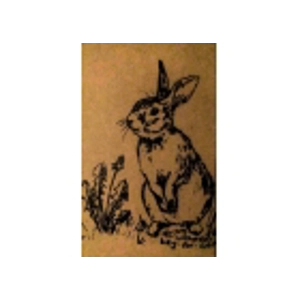Wild Rabbit, Hand-printed Card, recycled card.