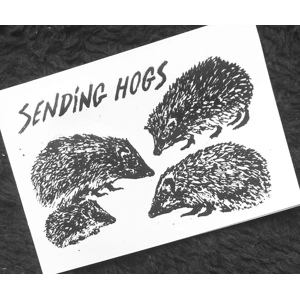 Sending Hogs, sweet hedgehog greetings card.