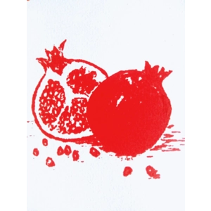 SHANA TOVA Pomegranate Card, hand-printed