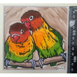 Loving Lovebirds, original signed artwork.