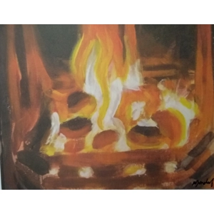 Fire Greetings card from an original acrylic painting.