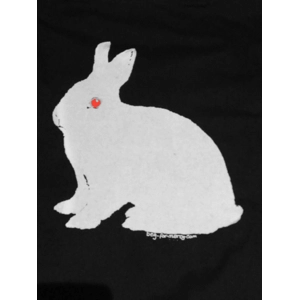 White Rabbit Tote Bag, hand-printed