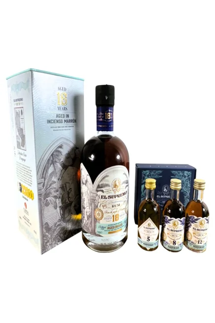 El Supremo 18 Years Old Rum with FREE minis - 70cl
