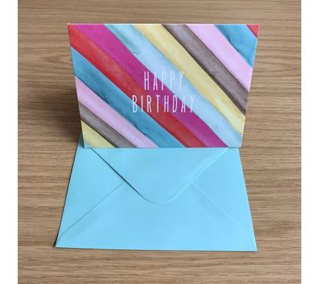 Happy Birthday Card Stripes
