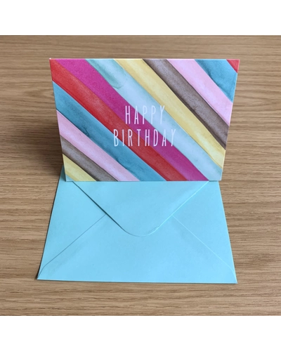 Happy Birthday Card Stripes
