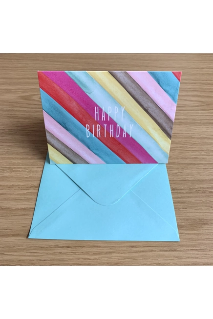 Happy Birthday Card Stripes
