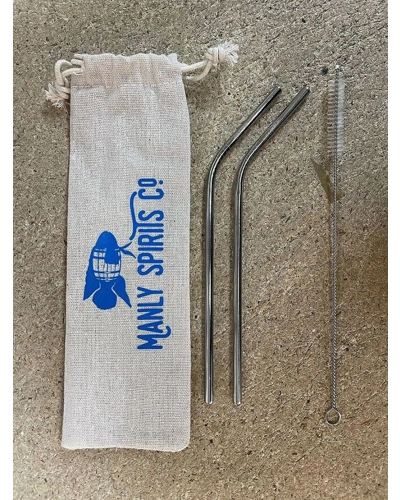 Manly Spirit Metal Straws Travel Kit