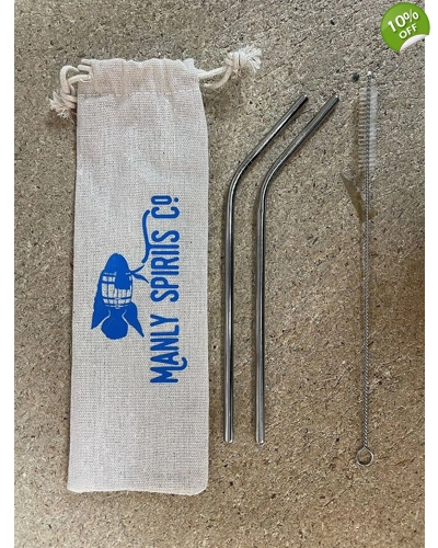 Manly Spirit Metal Straws Travel Kit