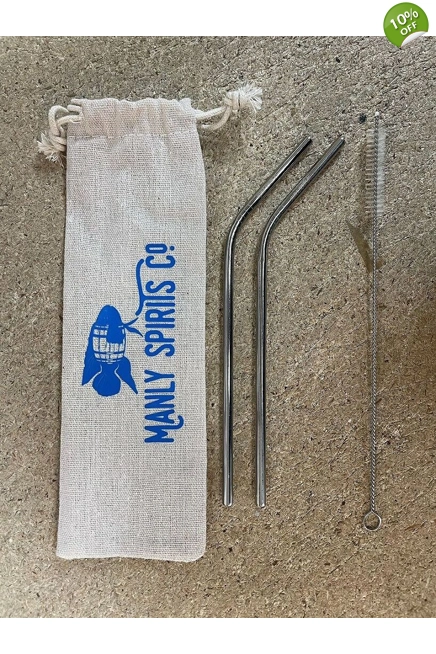 Manly Spirit Metal Straws Travel Kit