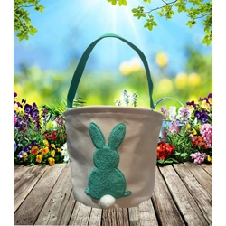 Personalized Bunny Easter Basket - Green