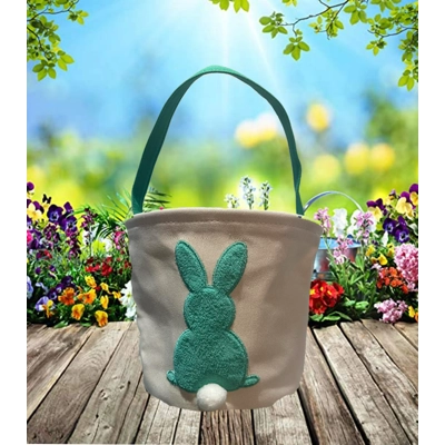 Personalized Bunny Easter Basket - Green