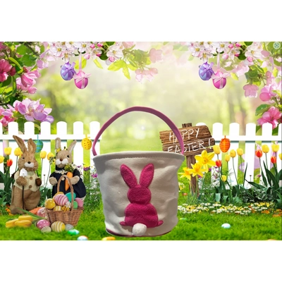 Personalized Bunny Easter Basket - Pink