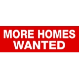 More Homes Wanted sticker 60x20cm