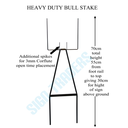 Bull Stake Corflute Sign Holder Heavy Duty