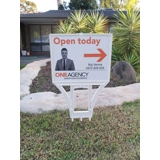 White Spike Sign With Printed Corflute..