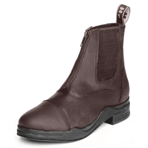 Hy Equestrian Wax Leather Zip Boot  Brown