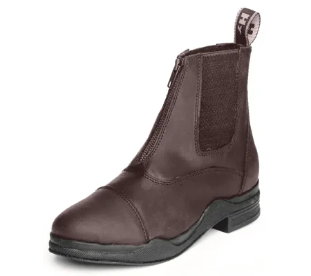 Hy Equestrian Wax Leather Zip Boot Brown
