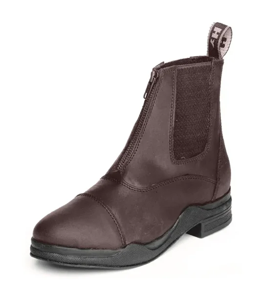 Hy Equestrian Wax Leather Zip Boot Brown