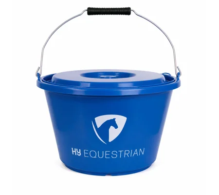 Hy Equestrian Bucket with Lid 18 litre Blue