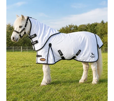 Gallop Ponie Dual 5-Point Fly Rug & Neck Set White