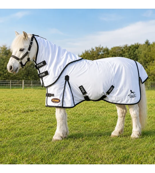 Gallop Ponie Dual 5-Point Fly Rug & Neck Set White