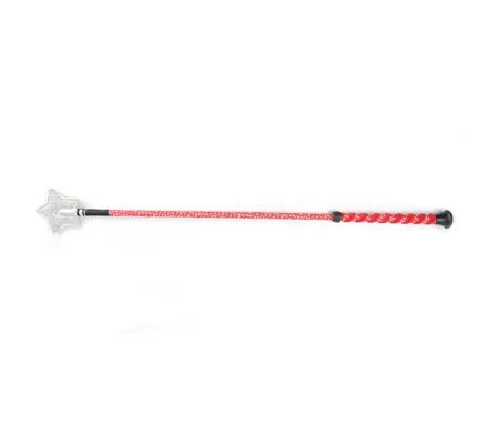 Hy Equestrian Spiral Star Riding Whip 65cm Red