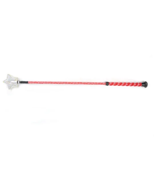 Hy Equestrian Spiral Star Riding Whip 65cm Red