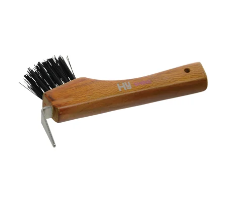 Hy Equestrian Luxury Hoof Pick with Brush - Tan